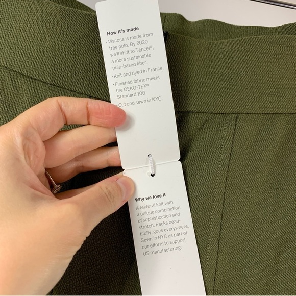 NWT Eileen Fisher Olive Green Washable Stretch Crepe Pants Small S - Picture 6 of 11